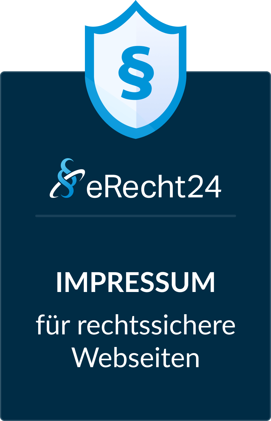 eRecht24 Siegel: Impressum für rechtssichere Webseiten